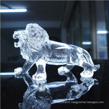 High Quality Transparent Crystal Animal Statues Business Gifts or Table Decoration